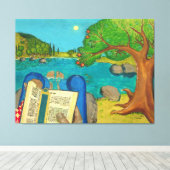 Toile Peintures religieuses - Psaume 1 dans la Bible héb (Insitu (Plancher de Bois))