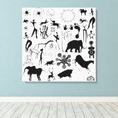 Toile Peintures rupestres - art primitif (Insitu (Plancher de Bois))