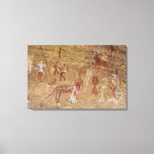 Toile Peintures rupestres préhistoriques, Akakus, Sahara (Recto)
