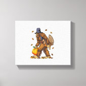 Toile Pèlerin de Bigfoot Turquie Citrouille de Thanksgiv (Recto)