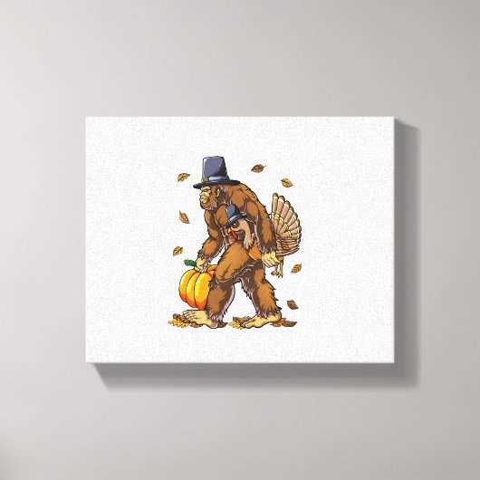 Toile Pèlerin de Bigfoot Turquie Citrouille de Thanksgiv (Recto)