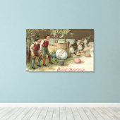 Toile Pèlerins pointant des oeufs de Pâques (Insitu (Plancher de Bois))