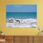 Toile Pélicans au-dessus de l'océan Atlantique (Insitu(Salon))