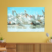 Toile Pélicans blancs et cormorans Abstraits (Insitu(Salon))