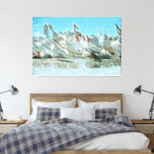 Toile Pélicans blancs et cormorans Abstraits (Insitu(Chambre))