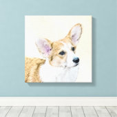Toile Pembroke Welsh Corgi Peinture - Art Chien original (Insitu (Plancher de Bois))