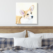 Toile Pembroke Welsh Corgi Peinture - Art Chien original (Insitu(Chambre))