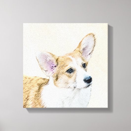 Toile Pembroke Welsh Corgi Peinture - Art Chien original (Recto)