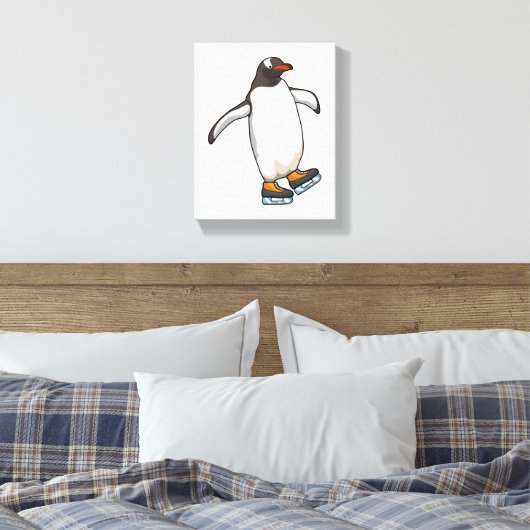 Toile Penguin at Ice skating with Ice skates (Insitu(Chambre))