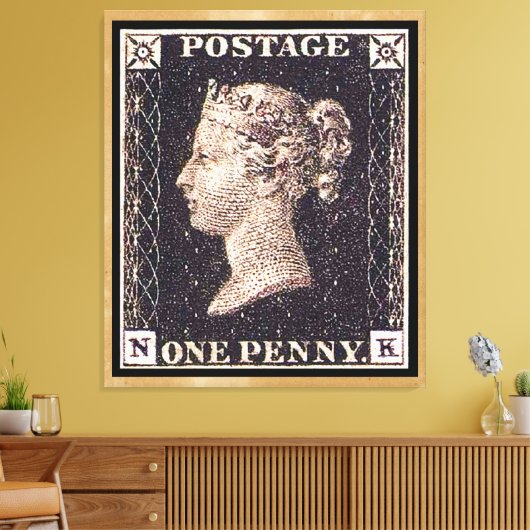 Toile Penny Black Postage Timbre (Insitu(Salon))