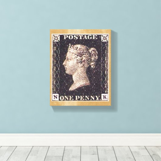 Toile Penny Black Postage Timbre (Insitu (Plancher de Bois))