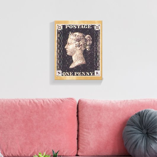 Toile Penny Black Postage Timbre (Insitu(Salon))