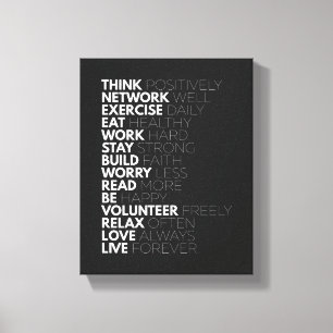 Toile Penser positivement Affiche motivationnelle