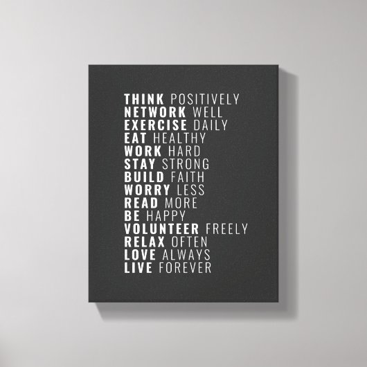 Toile Penser positivement | devis inspirant (Recto)