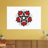 Toile Pentagramme aux roses rouges (Insitu(Salon))