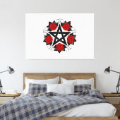 Toile Pentagramme aux roses rouges (Insitu(Chambre))
