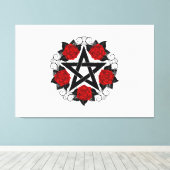 Toile Pentagramme aux roses rouges (Insitu (Plancher de Bois))