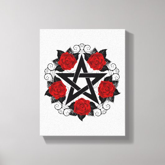 Toile Pentagramme aux roses rouges (Recto)