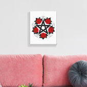 Toile Pentagramme aux roses rouges (Insitu(Salon))
