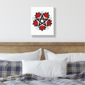 Toile Pentagramme aux roses rouges (Insitu(Chambre))