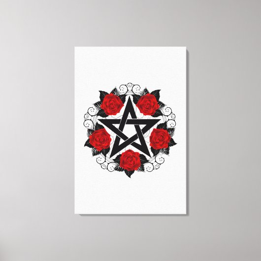 Toile Pentagramme aux roses rouges (Recto)