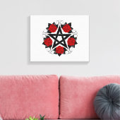 Toile Pentagramme aux roses rouges (Insitu(Salon))