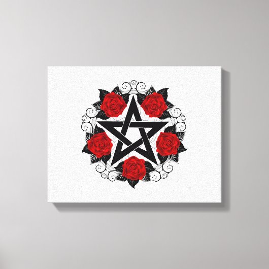 Toile Pentagramme aux roses rouges (Recto)