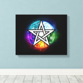 Toile pentagramme du Wiccan (Insitu (Plancher de Bois))