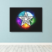 Toile pentagramme du Wiccan (Insitu (Plancher de Bois))