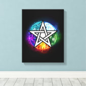 Toile pentagramme du Wiccan (Insitu (Plancher de Bois))