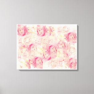 Toile Peonies roses Abstraites Tabouret à trois panneaux