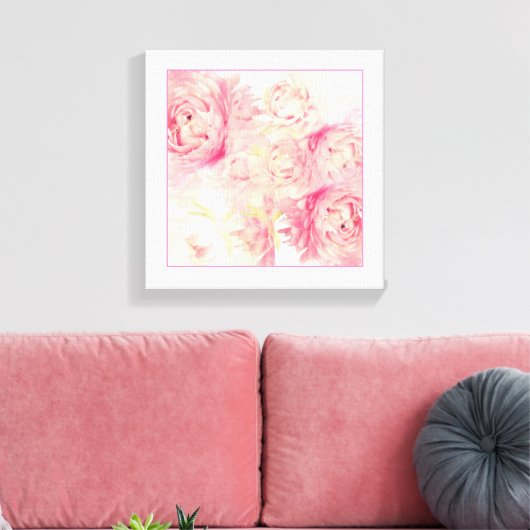 Toile Peonies roses Canvas d'Art Abstrait (Insitu(Salon))