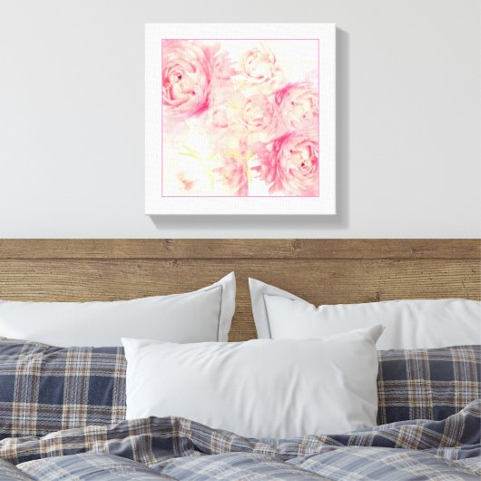 Toile Peonies roses Canvas d'Art Abstrait (Insitu(Chambre))