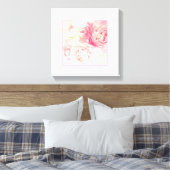 Toile Peonies roses Tissus Empilés Art Imprimer (Insitu(Chambre))