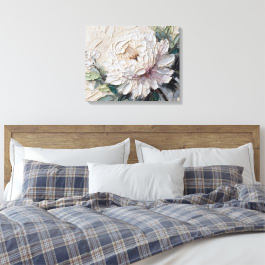 Toile Peony blanc Impasto Art (Insitu(Chambre))