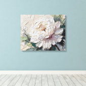 Toile Peony blanc Impasto Art (Insitu (Plancher de Bois))