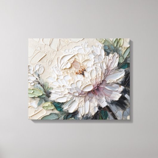 Toile Peony blanc Impasto Art (Recto)