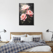 Toile Peony Floral Artwork (Insitu(Chambre))