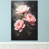 Toile Peony Floral Artwork (Insitu (Plancher de Bois))