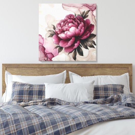 Toile Peony rose Abstrait (Insitu(Chambre))