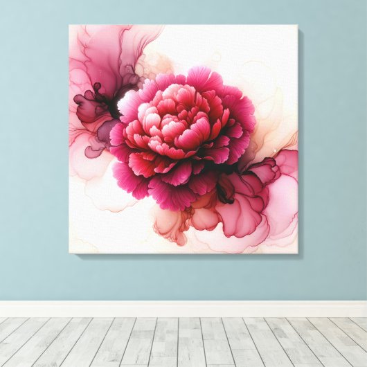 Toile Peony rose Abstrait (Insitu (Plancher de Bois))