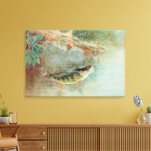 Toile Perche jaune par S.A. Kilbourne, Poisson Vintage