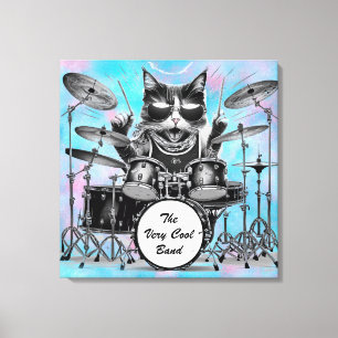 Toile *~ Percussionniste Cool Cat DRUMMER AP91 Personnal