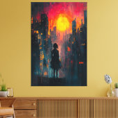 Toile Perdu dans la ville expressionniste contemporain U (Insitu(Salon))