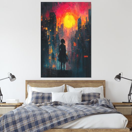 Toile Perdu dans la ville expressionniste contemporain U (Insitu(Chambre))