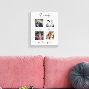 Toile Père avec enfants Famille Papa Photo Collage