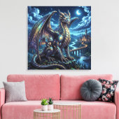 Toile Père et Fils Dragons Célestes au Clair de Lune (Insitu(Salon))