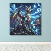Toile Père et Fils Dragons Célestes au Clair de Lune (Insitu (Plancher de Bois))