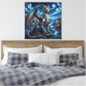 Toile Père et Fils Dragons Célestes au Clair de Lune (Insitu(Chambre))