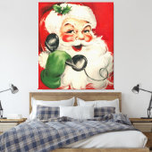 Toile Père Noël au téléphone (Insitu(Chambre))